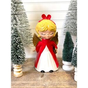 Vintage choir Christmas‎ angel- ceramic hand painted angel